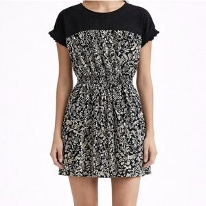 Sea New York black and white deer patterned mini dress size 2